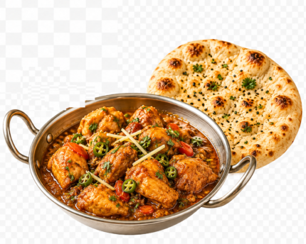 Chicken Karahi Plate with 1 Naan